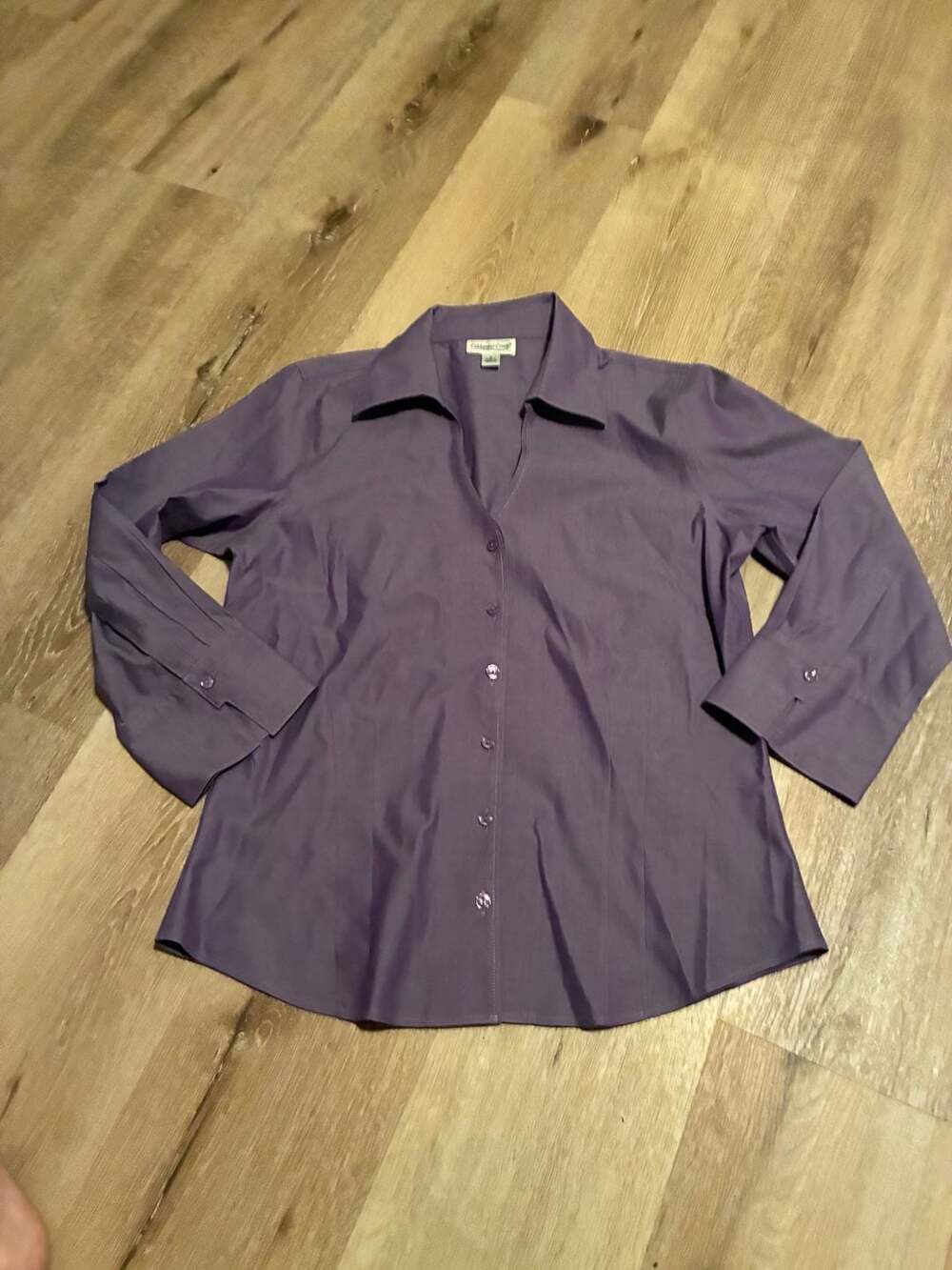 Coldwater Creek Button Down Shirt Size S Purple Long Sleeve